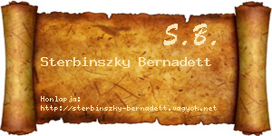 Sterbinszky Bernadett névjegykártya