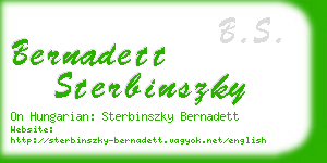 bernadett sterbinszky business card